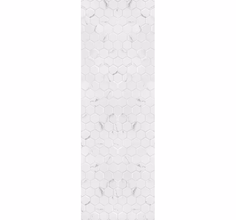 Hexagon white pattern marble wallpaper - TenStickers