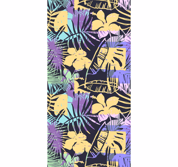 Exotic flowers tropical pattern leaf wallpaper - TenStickers