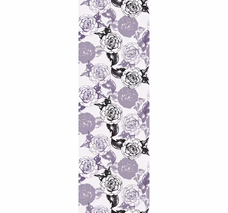 Charming rose pattern floral ornament wallpaper - TenStickers