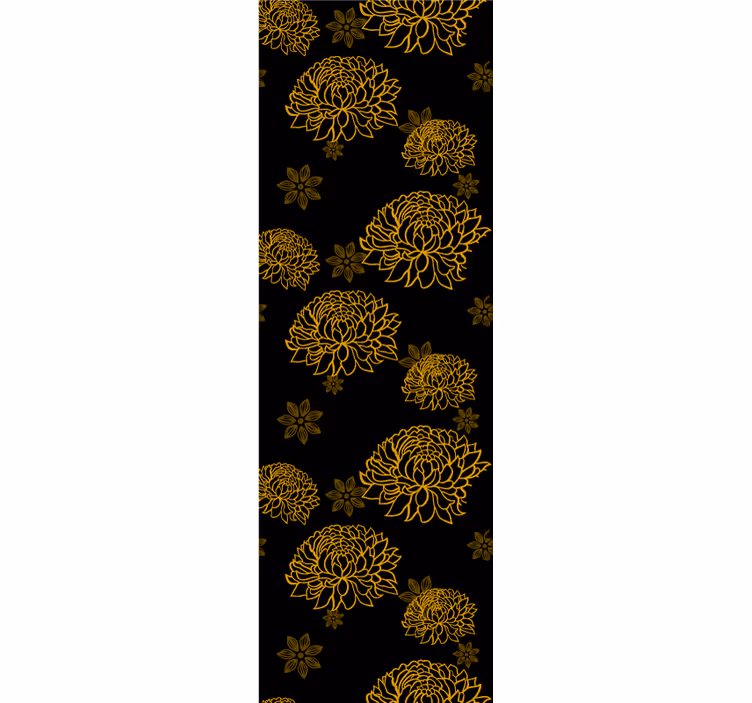 Floral ornament wallpaper in golden floral pattern - TenStickers