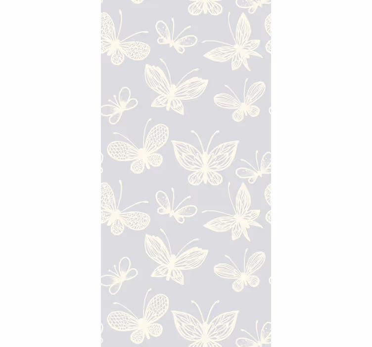 Pink and white child pattern butterfly wallpaper - TenStickers