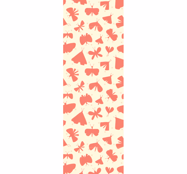 Charming orange pattern butterfly wallpaper - TenStickers