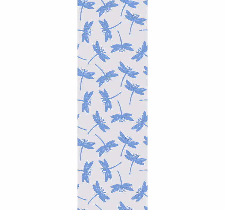 Blue Japandi dragonfly painting  wallpaper - TenStickers
