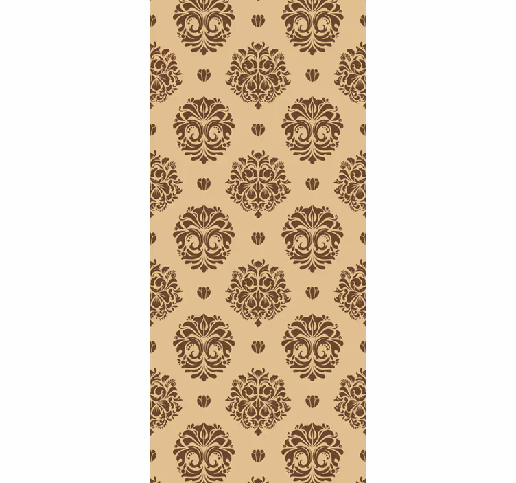 Floral ornament wallpaper ancient beige design - TenStickers