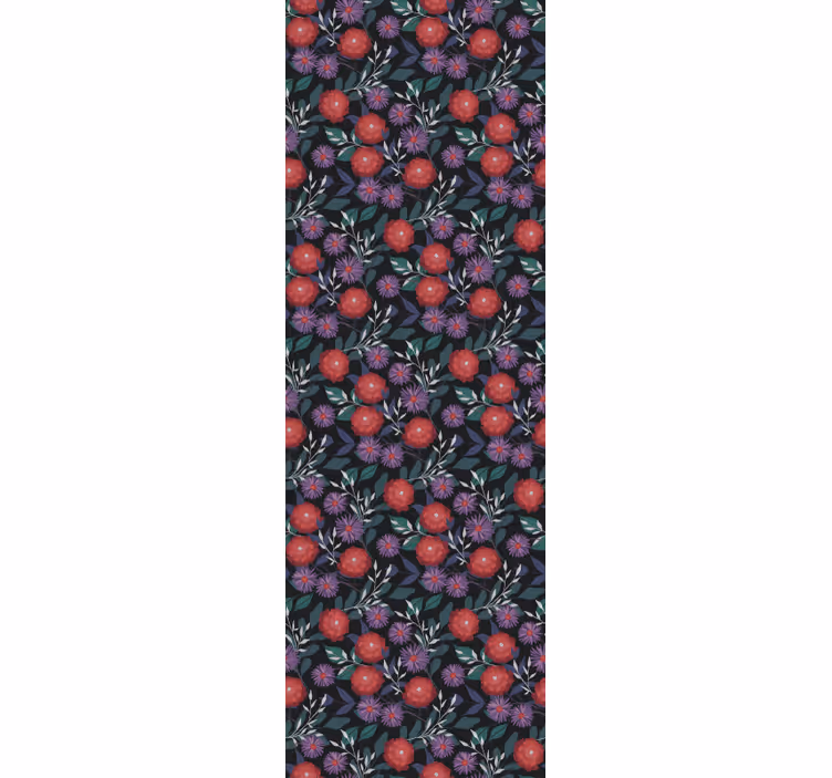 Berry burst motif flower wallpaper - TenStickers