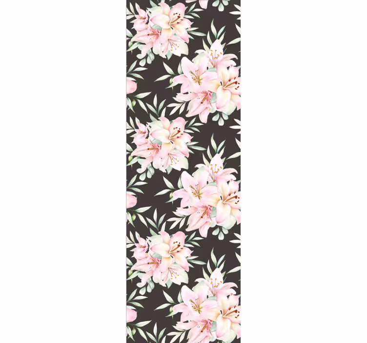 Watercolor lilies floral pattern wallpaper - TenStickers