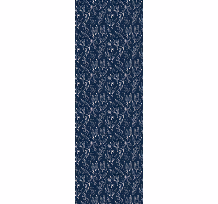 Blue blooming motif flower wallpaper - TenStickers