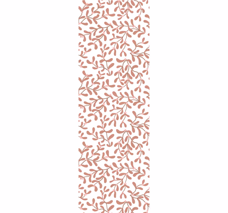 Terracotta small leaves pattern leaf wallpaper - TenStickers