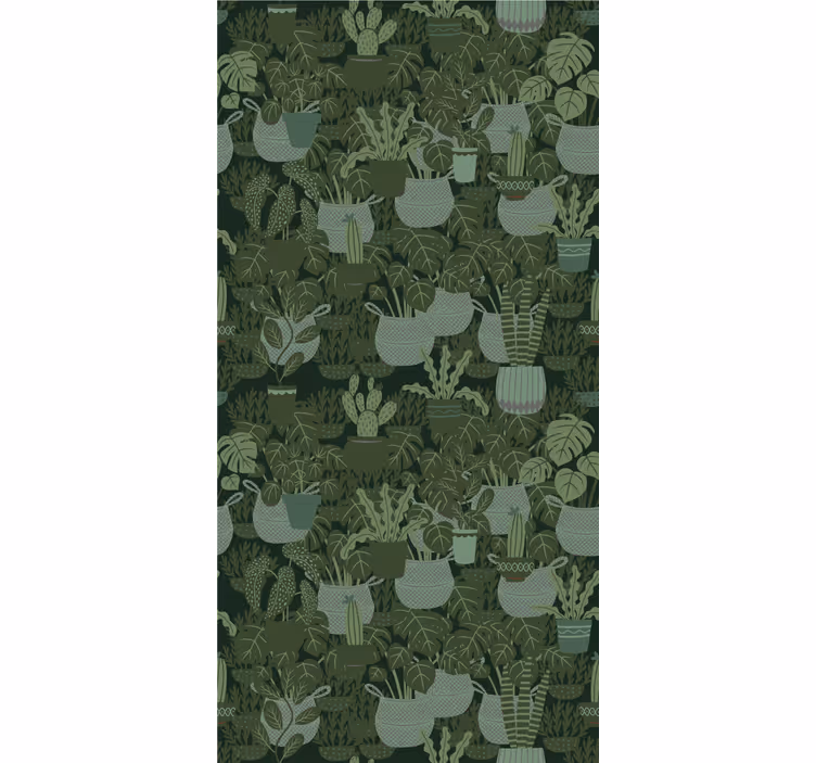 Potted Plant Patterns leaf wallpaper - TenStickers