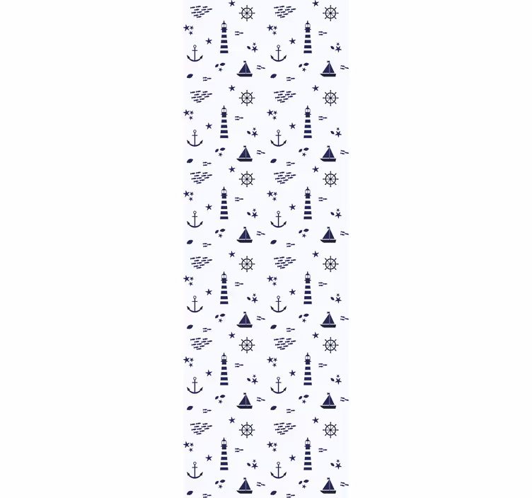Anchors and sailboat pattern kid wallpaper - TenStickers