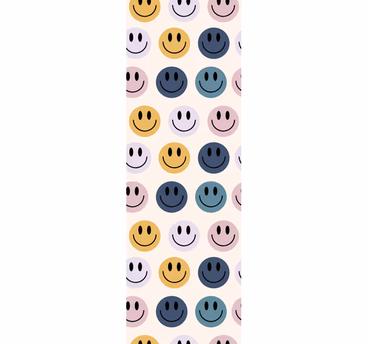 Pastel colors smiley faces children's wallpaper - TenStickers