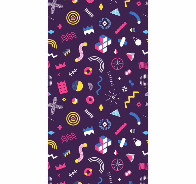 Memphis gaming pattern teen bedroom wallpaper - TenStickers