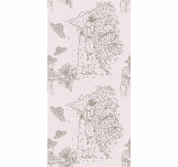 Country Harvest Scene baroque wallpaper - TenStickers