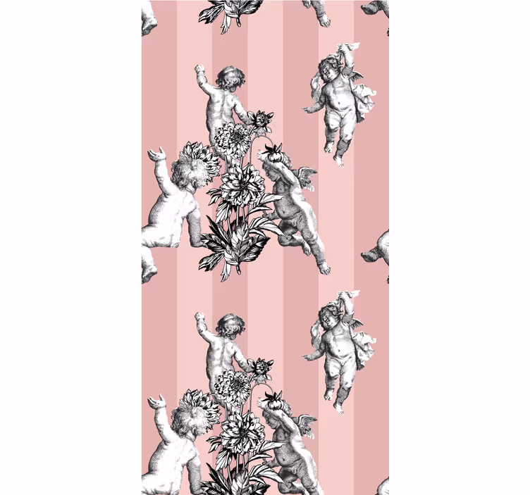 French vintage stripped pattern Wallpaper - TenStickers