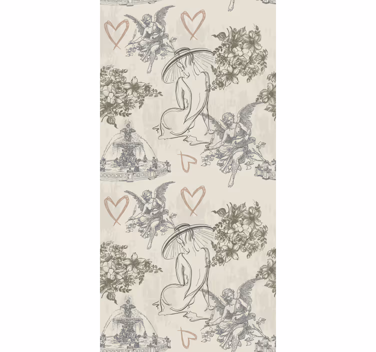 Angelic floral motif flower wallpaper - TenStickers