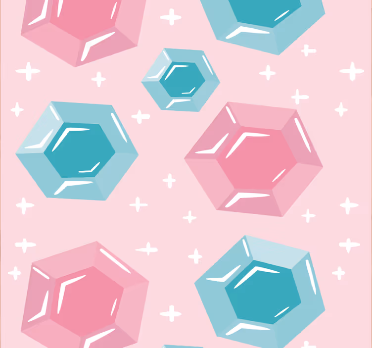 Geometric Jewel-Toned Gems Kids wallpaper - TenStickers