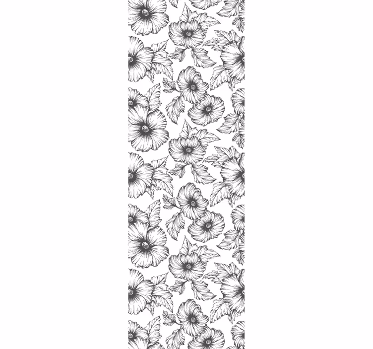 Mallow flower pattern wallpaper - TenStickers