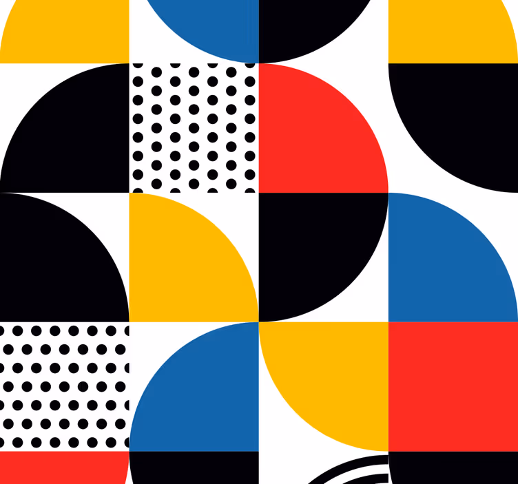 Geometric Circles Fusion geometric wallpaper - TenStickers