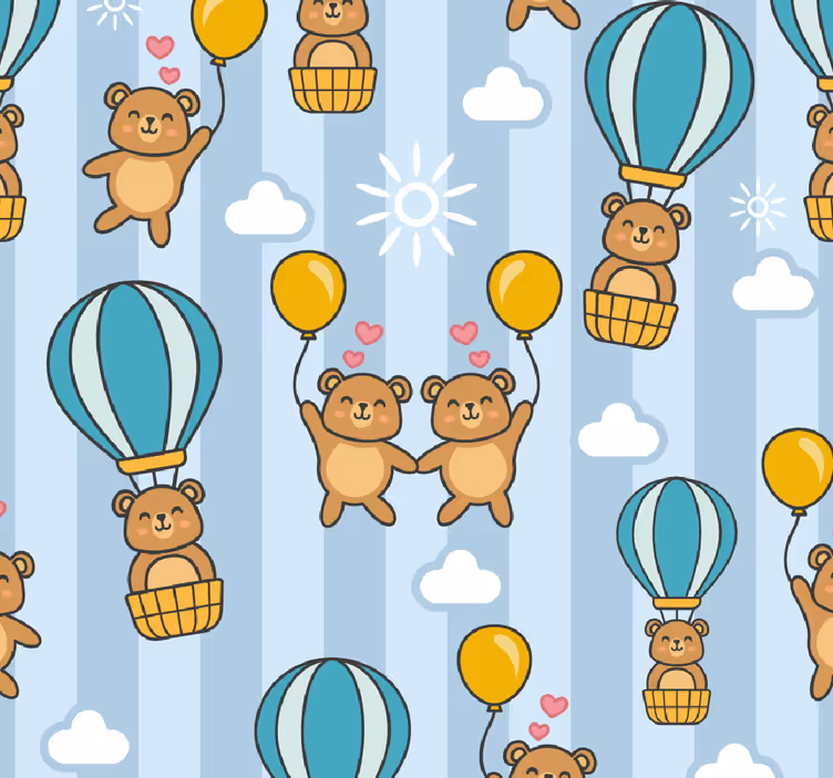 Balloon Teddies nursery wallpaper - TenStickers