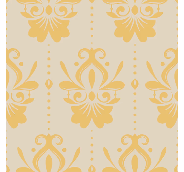 Creamy yellow baroque wallpaper - TenStickers