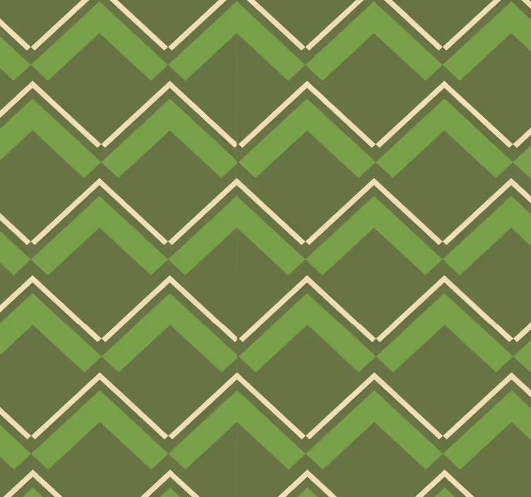 Vintage wallpaper green background rhombuses - TenStickers