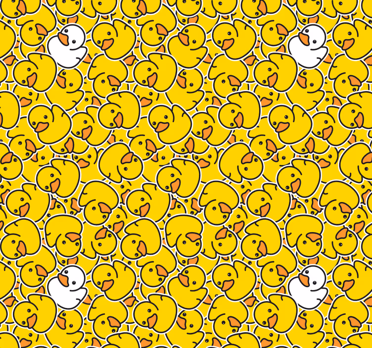 Different cute white duck modern wallpaper - TenStickers