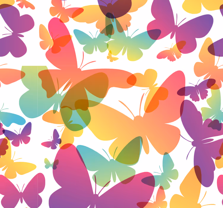 Gradient butterflies Wallpaper - TenStickers