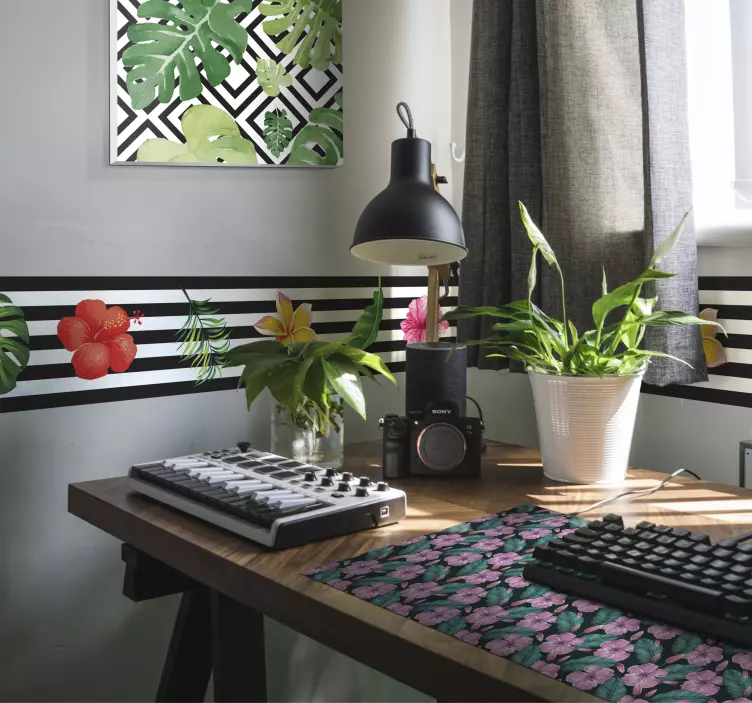 Mouse pad pattern botanical greenery design - TenStickers