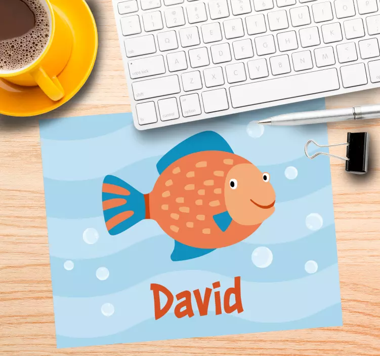 Cheerful Fish Graphic personalised mouse pad - TenStickers