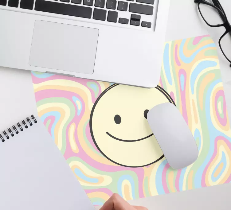 Colorful tie dye smiley face original mouse pad - TenStickers