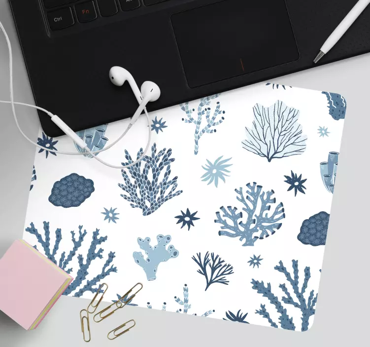 Coral Reef Motif mouse pad pattern - TenStickers