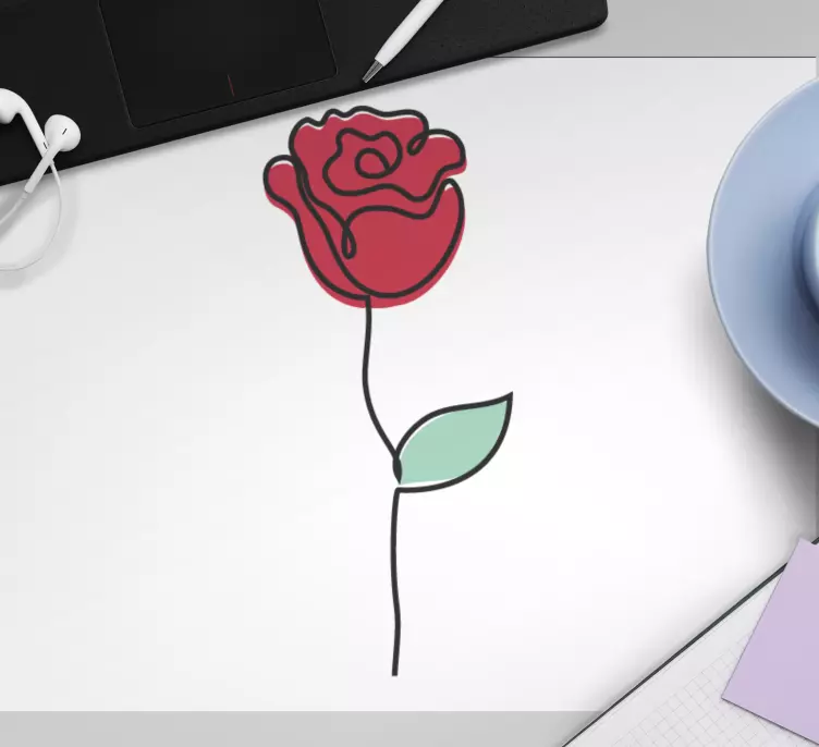 Cute red rose Line art design  more mousepads - TenStickers