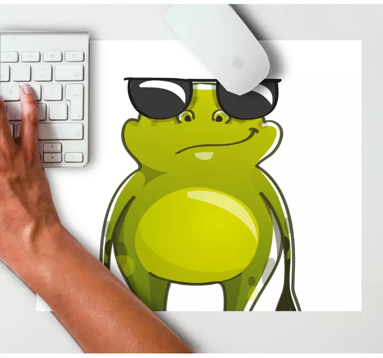 Design of a frog with sunglasses anime mousepad - TenStickers