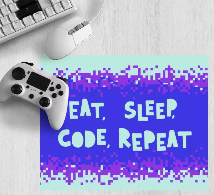 Eat sleep code repeat mouse pad quotes - TenStickers