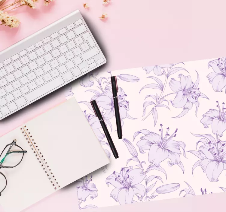 Floral Motif Background mouse pad pattern - TenStickers