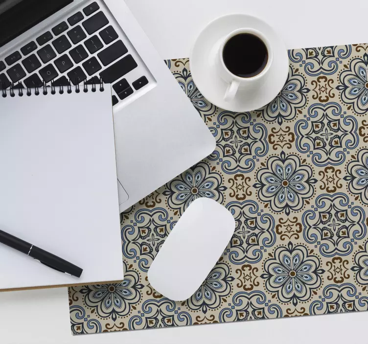 Floral tile floral mouse pad - TenStickers