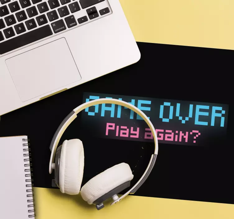 Game over play again graphic gaming mouse pad - TenStickers