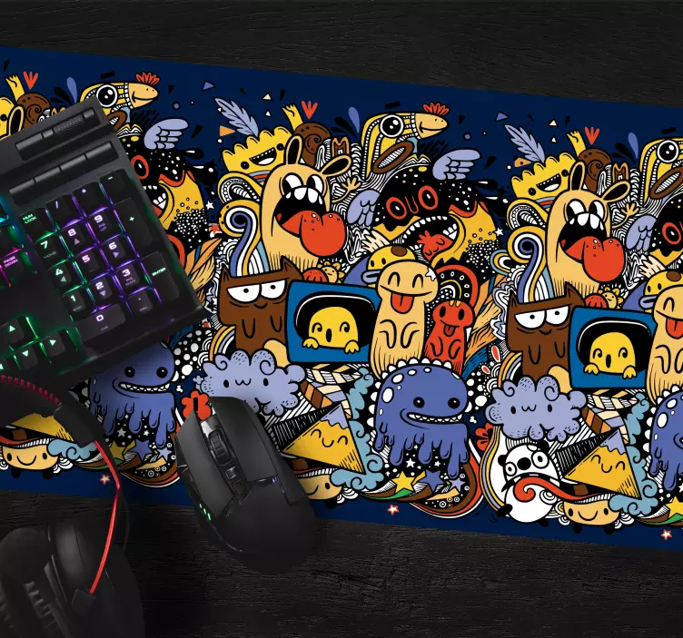 Geek collage gaming mouse pad - TenStickers