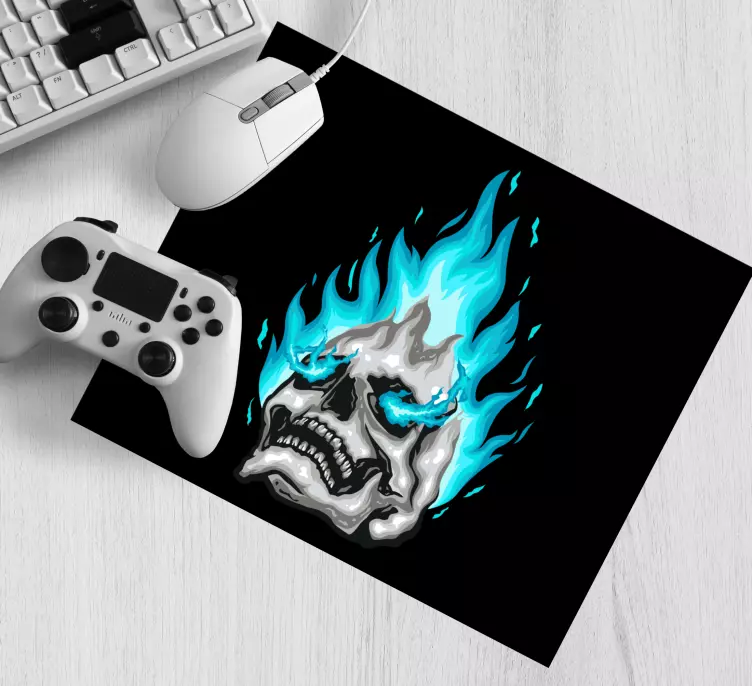Skeleton with blue fire original mouse pad - TenStickers