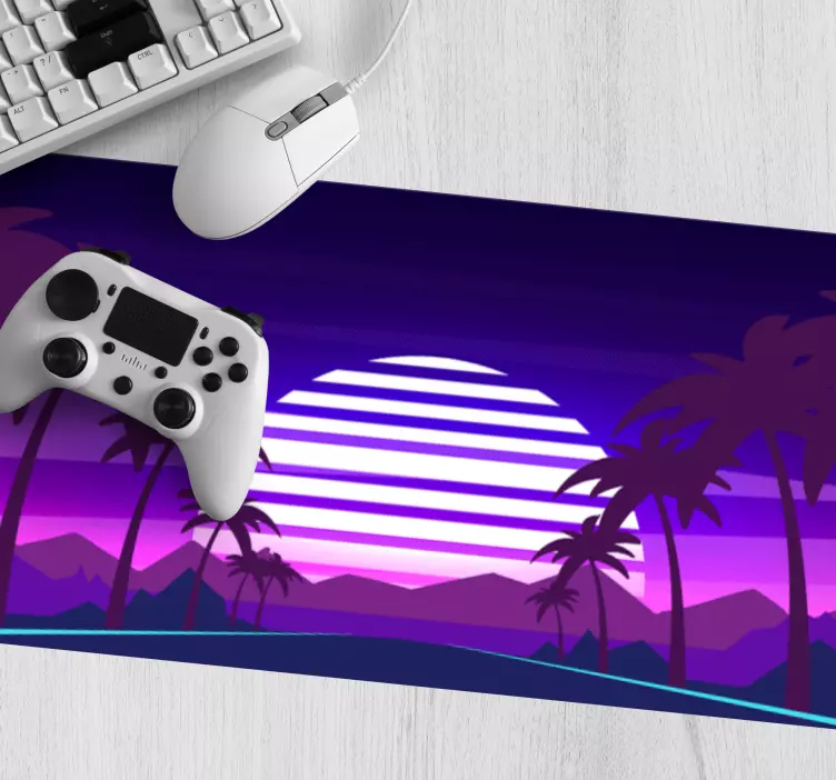 Vaporwave style highway tree original mouse pad - TenStickers