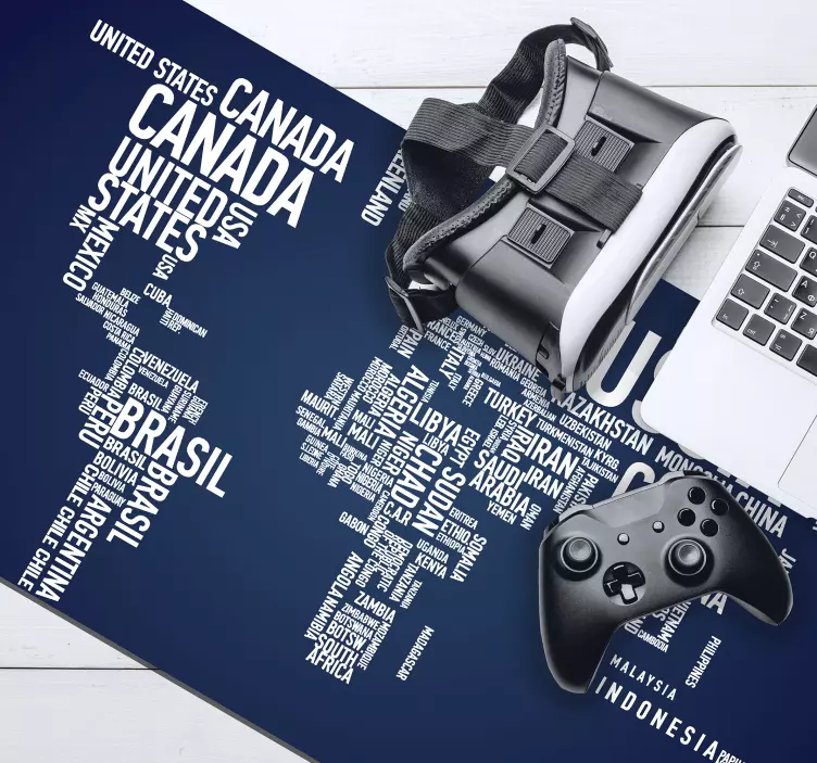 World map countries world map mouse pad - TenStickers