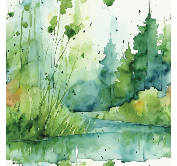 Abstract swamp bathroom roller blind - TenStickers