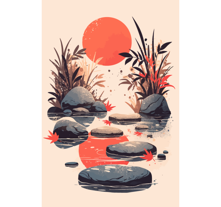 Inspiration Japanese style bathroom roller blind - TenStickers