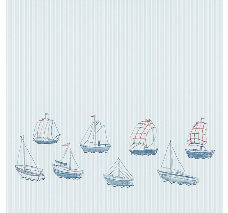 Blue sailing boats children room roller blind - TenStickers