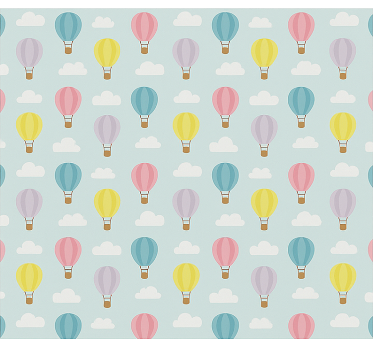 Blue hot air balloons children room roller blind - TenStickers