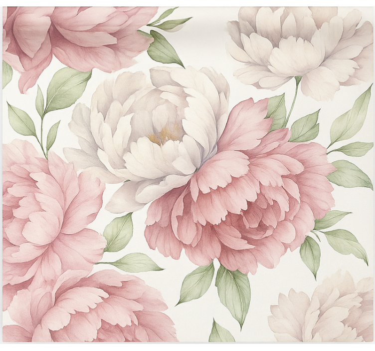 Blushing peony print kitchen roller blind - TenStickers
