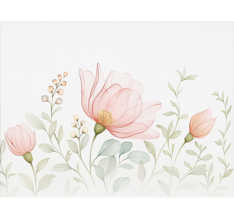 Abstract translucent florals master bedroom roller blind - TenStickers