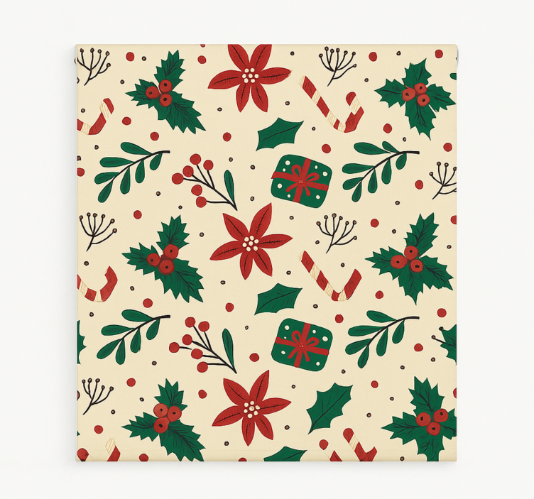 Red Ornaments Forest living room roller blind - TenStickers