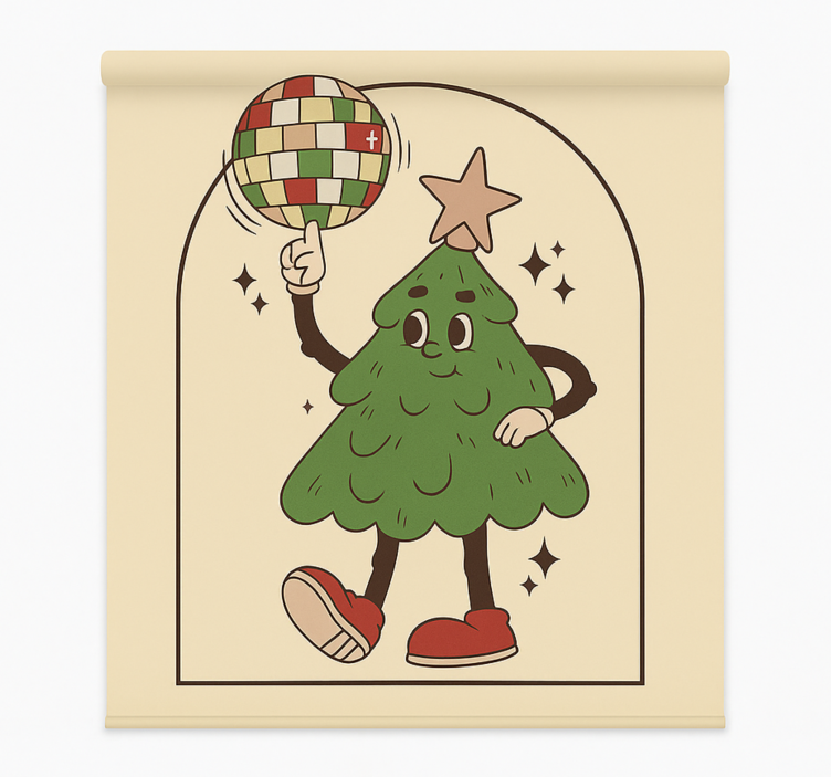 Groovy Disco Tree living room roller blind - TenStickers