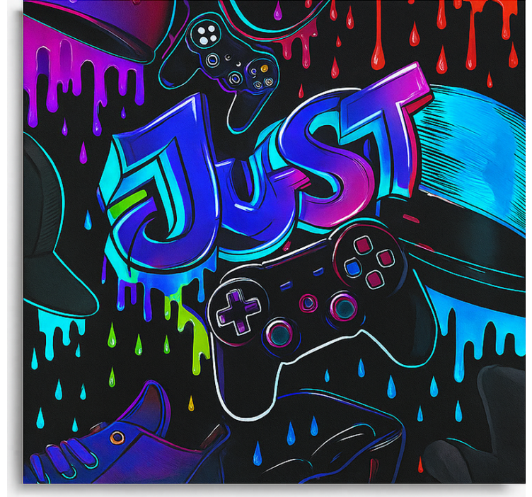 3D Just Game controller geek roller blind - TenStickers